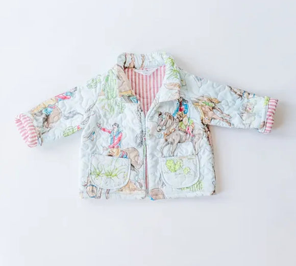Pre Order: Colorful Horses Quilted Jacket