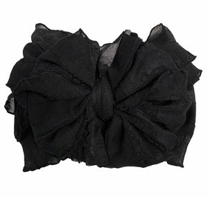 Black Ruffled Headband Bow