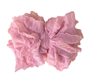 Pink Ruffled Headband Bow