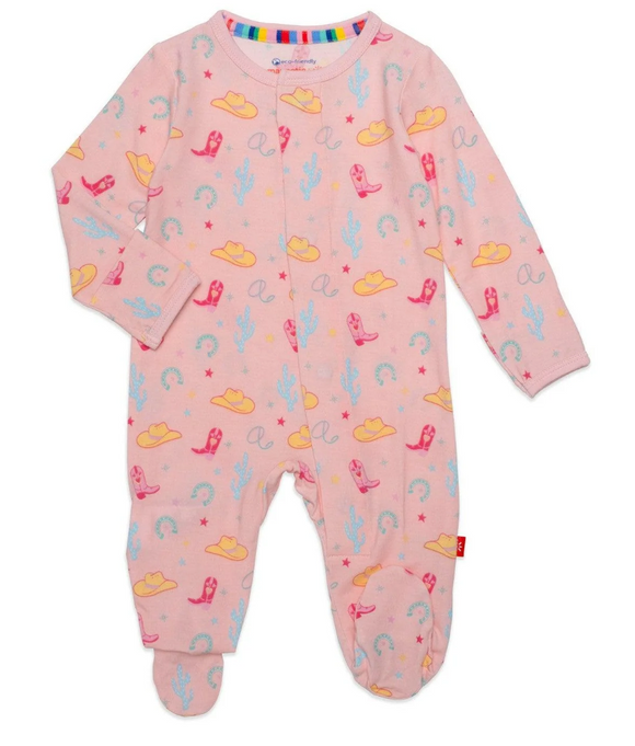 Magnetic Pink Girls Me Not My First Rodeo Onesie