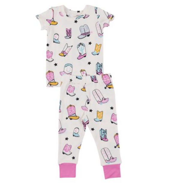 Angel Dear Pink Boots Two Piece Toddler Bamboo Pajamas