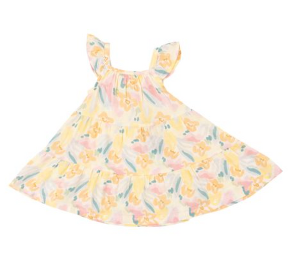Angel Dear Girls Soft Petals Floral Twirly Dress