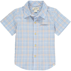 Short Sleeve Blue/Orange Boys Shirt Helford