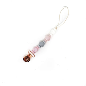 Petite Pacifier Clip -Pink Pearl