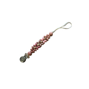 Pink Petal Multi Flower Pacifier & Toy Clip
