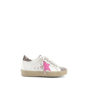 White & Pink Star Sneaker Shoe