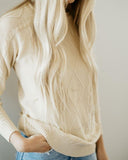 Elizabeth Cable Knit Sweater - Cream Girls SALE