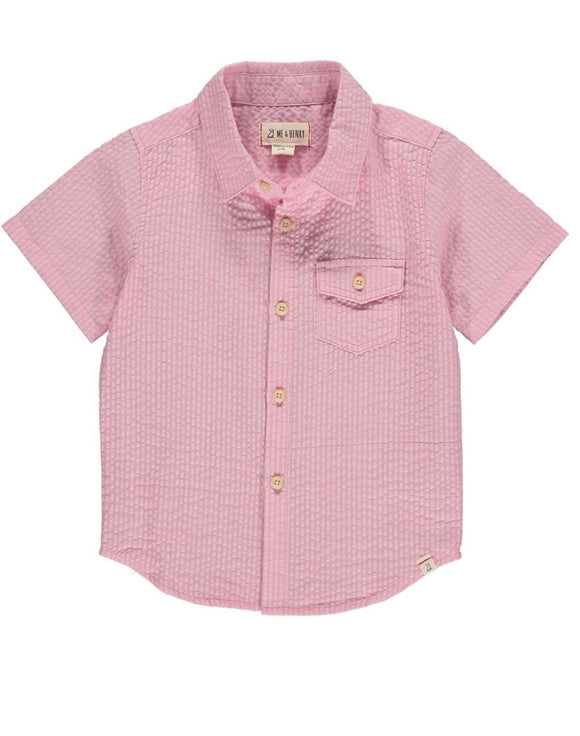 Pink Seersucker Boys Shirt SALE