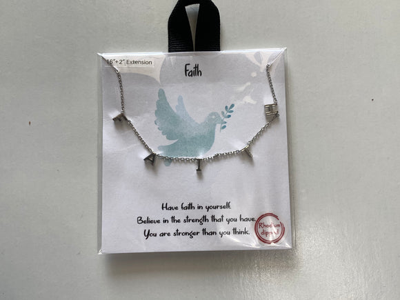 Faith Letter Necklace - Silver