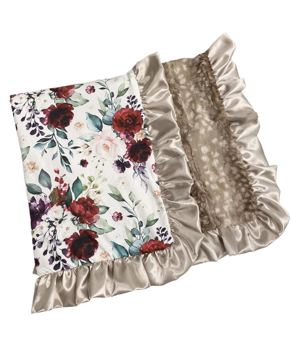 Luxe Cuddle Lush Floral Fawn Baby Blanket