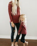 Elizabeth Cable Knit Sweater - Maroon Girls SALE